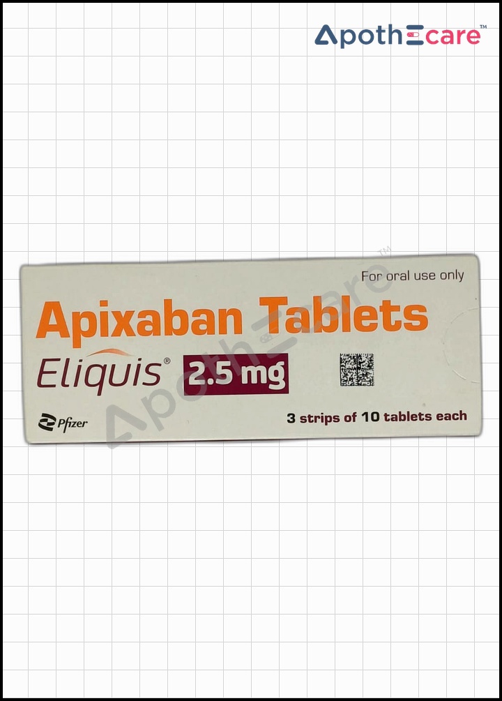 eliquis-2.5mg-tablet used to Treat Deep Vein Thrombosis, Pulmonary Embolism, Blood Clot Prevention in Dialysis