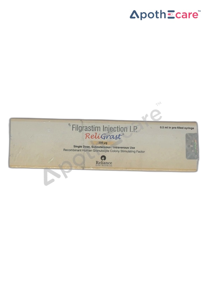 Religrast 300mcg Injection, encourages the bone marrow to create more white blood cells, which aid in the fight against infection.