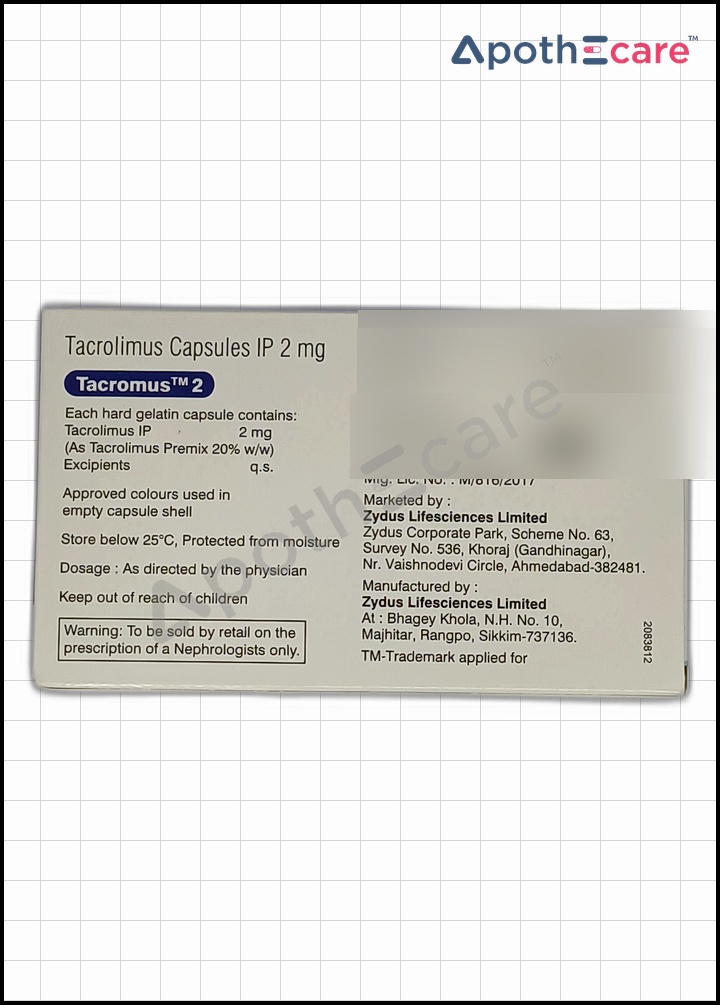 tacromus-2mg used to Treat Prevention of organ rejection in transplant patients