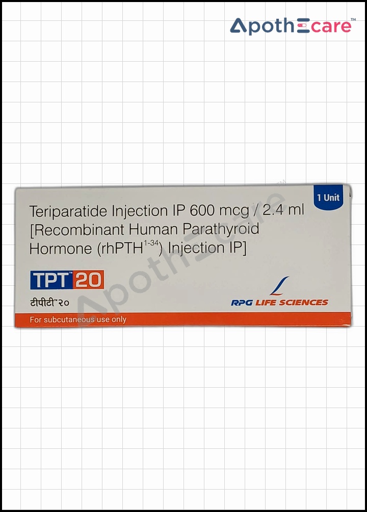 tpt-20-injection used to Treat Glucocorticoid-induced osteoporosis, Postmenopausal women who are at high risk for fractures, Men with osteoporosis at high risk for fractures.