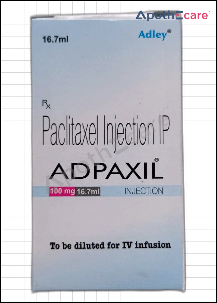 Adpaxil 100mg Injection used to treat Breast Cancer, Ovarian Cancer, Non-Small Cell Lung Cancer, Kaposi’s Sarcoma