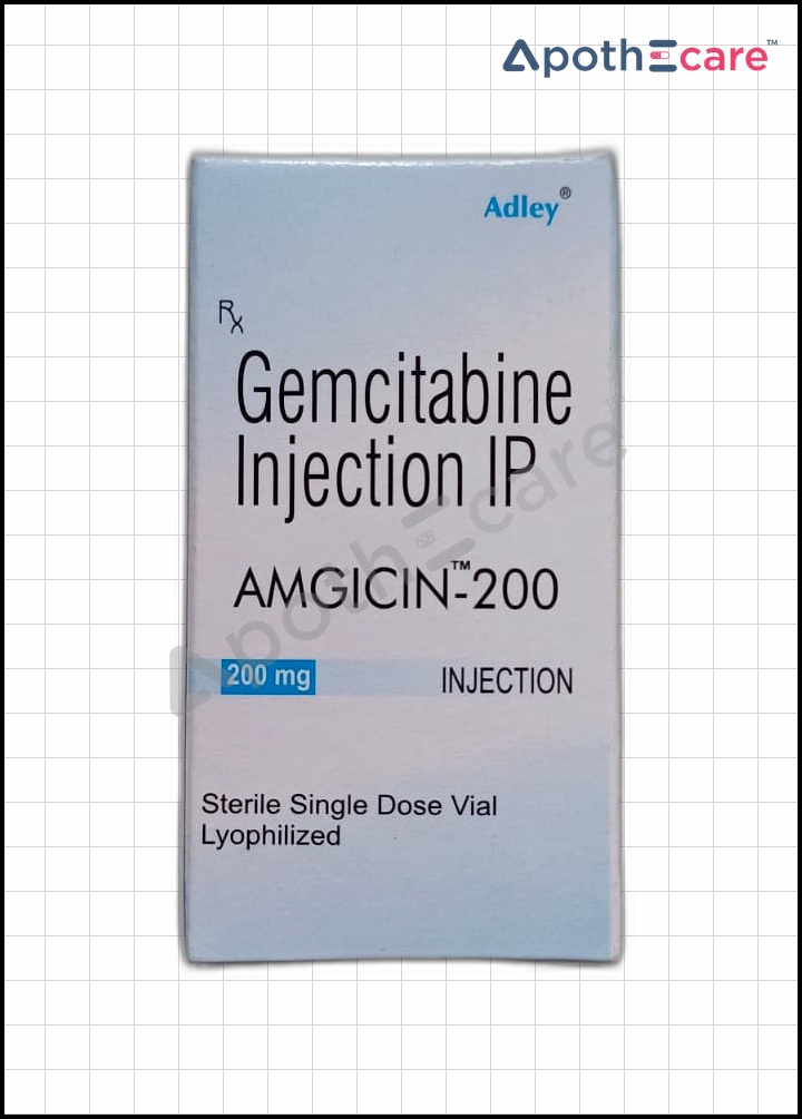 Amgicin 200mg Injection used to treat Non-small cell lung cancer, Pancreatic cancer, Breast cancer, Bladder cancer