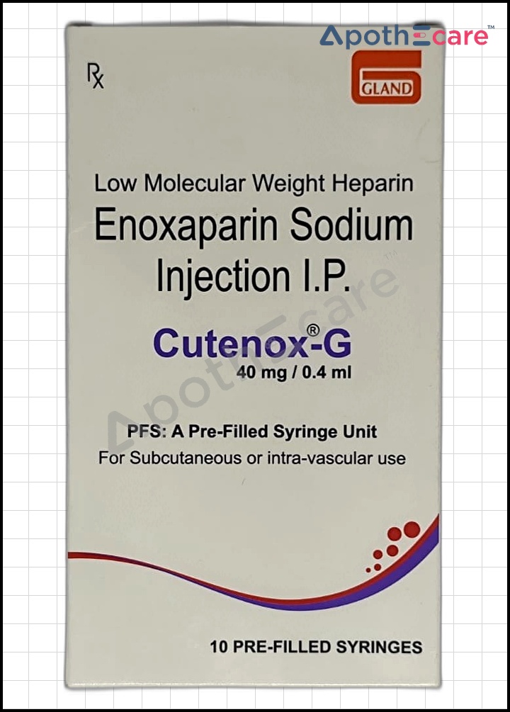 Cutenox-G 40mg Injection Used to Treat Deep Vein Thrombosis, Pulmonary Embolism, Acute Coronary Syndrome