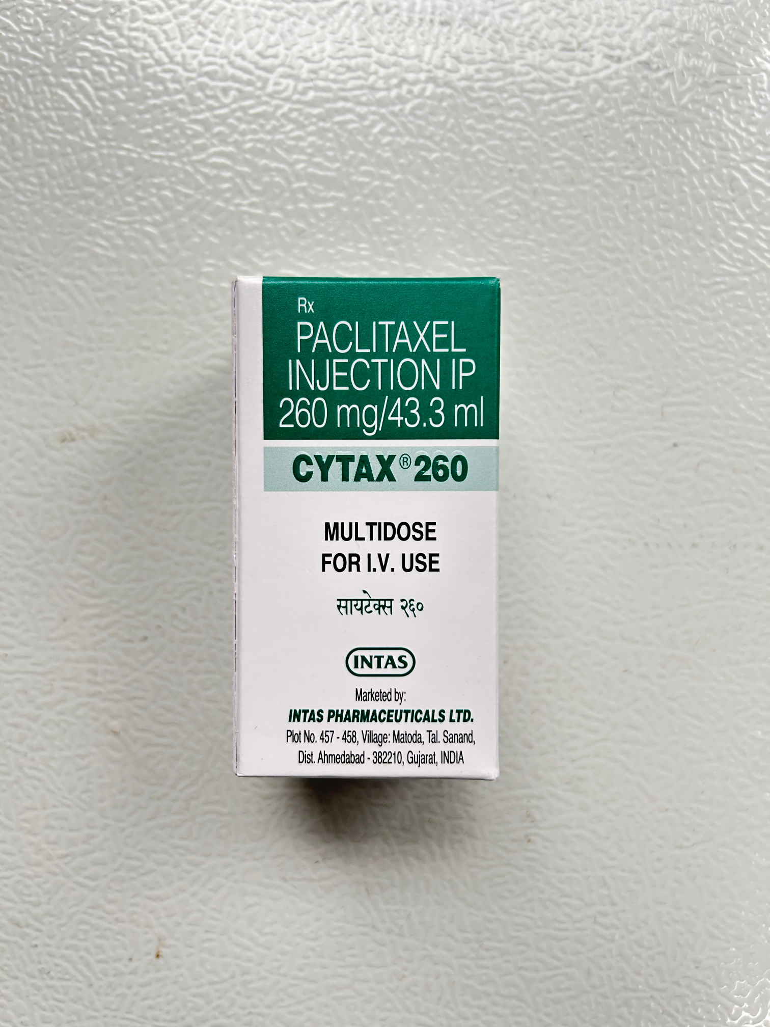 Cytax 260mg Injection is used to treat lung cancer, ovarian cancer, and breast cancer.