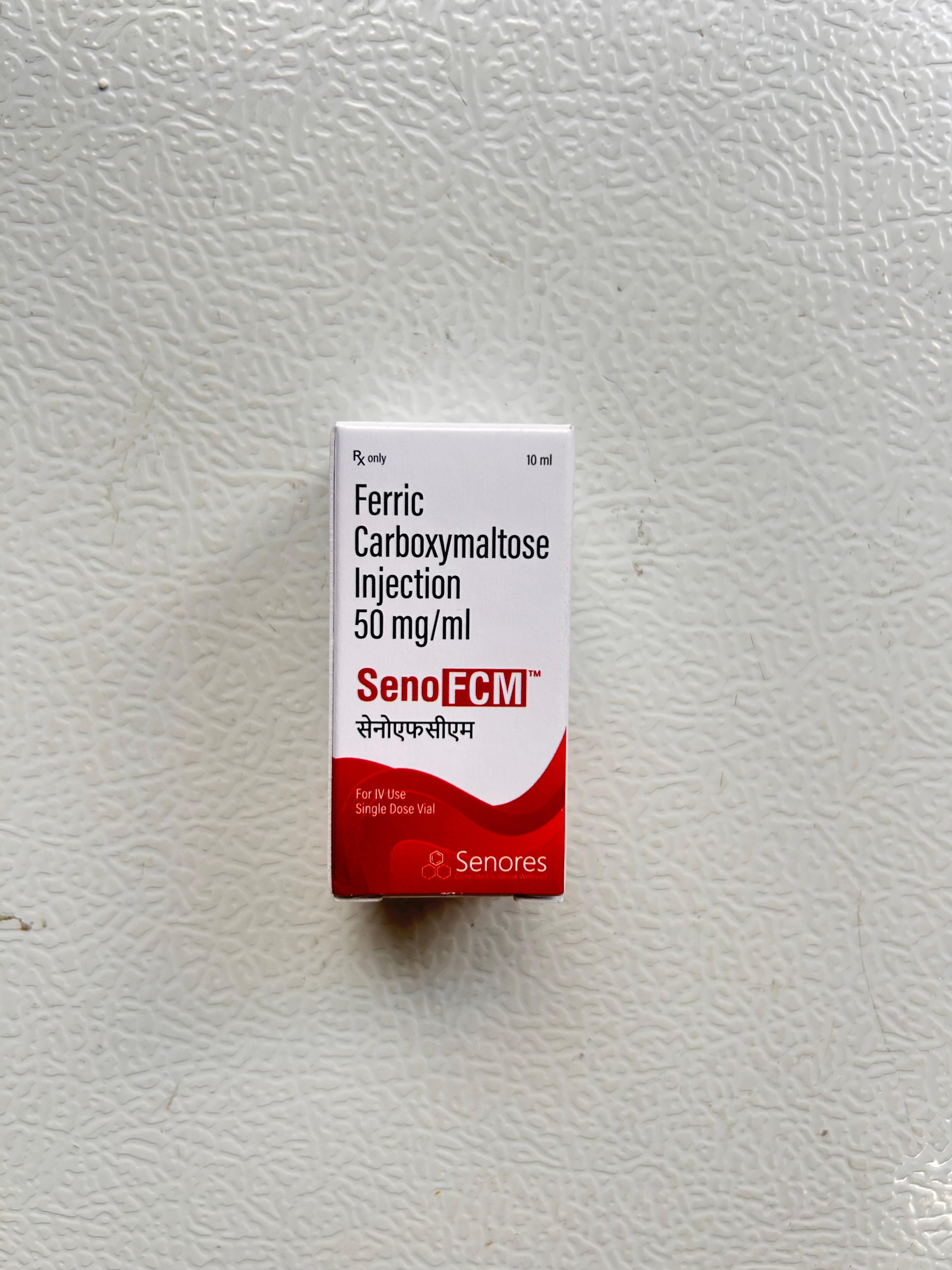Seno FCM 50mg Injection is used to treat iron-deficiency anemia.