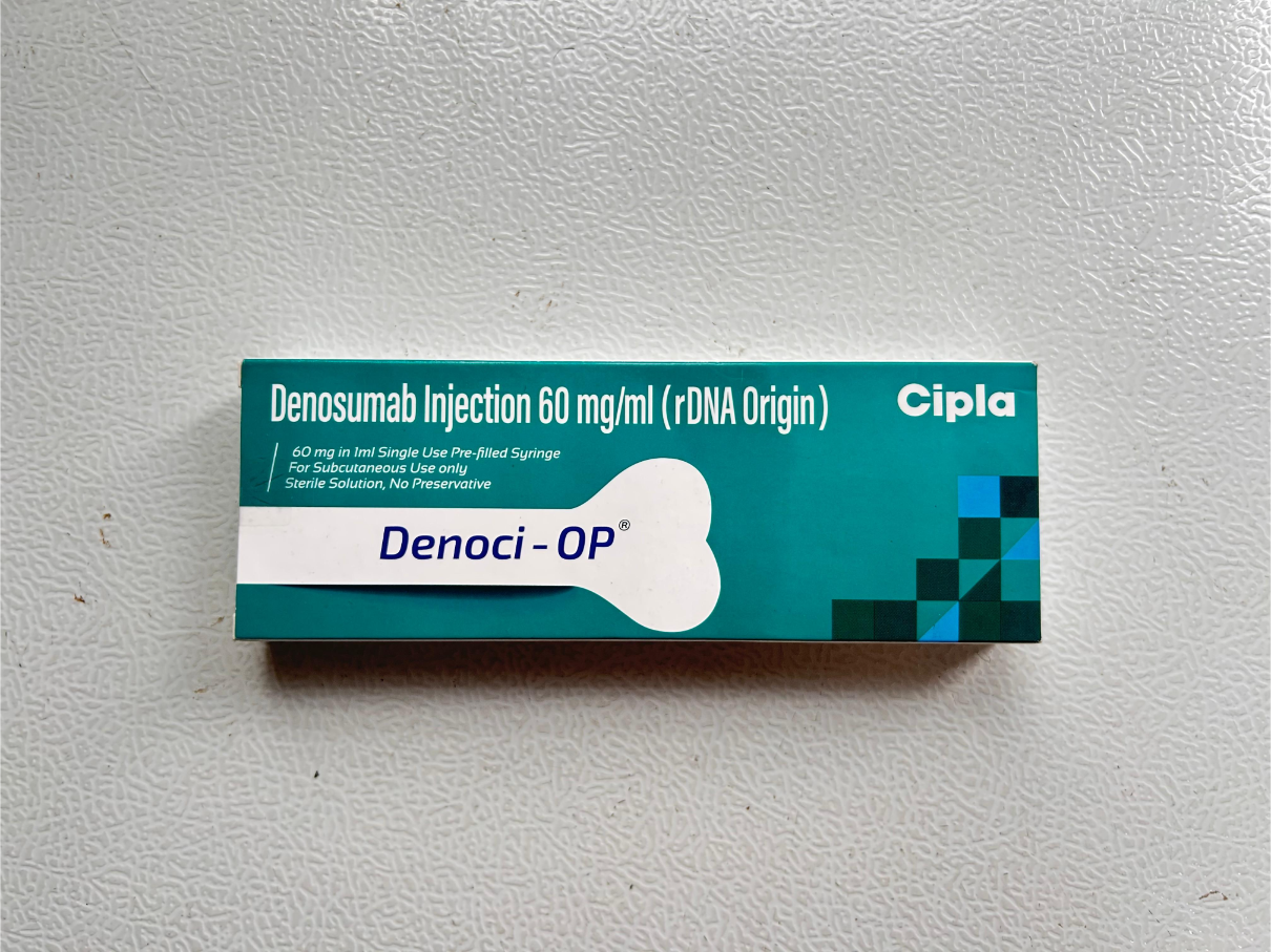 Denoci OP 60mg Injection is used in the treatment of bone-related conditions.